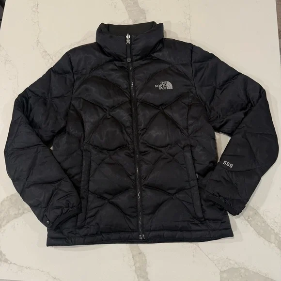The North Face 550Fill Quilted Goose Down Coat Puffer Jacket Womens Medium Black - Picture 1 of 9